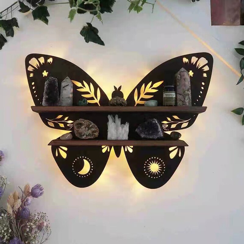 Moth Lamp Crystal Shelf