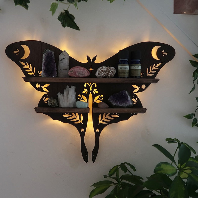 Moth Lamp Crystal Shelf